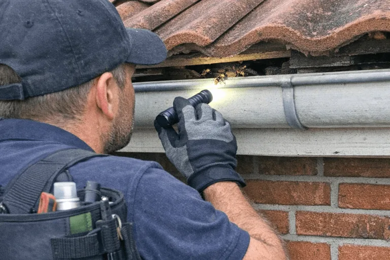 Diagnose eines Wespennestes am Gebäude